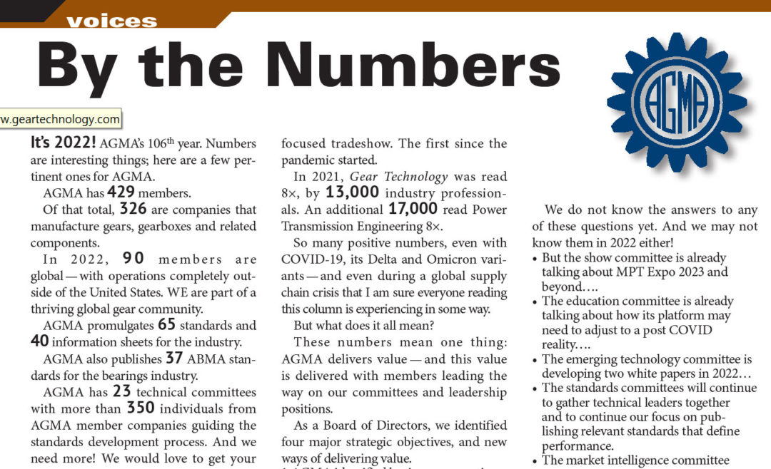 AGMA By the Numbers